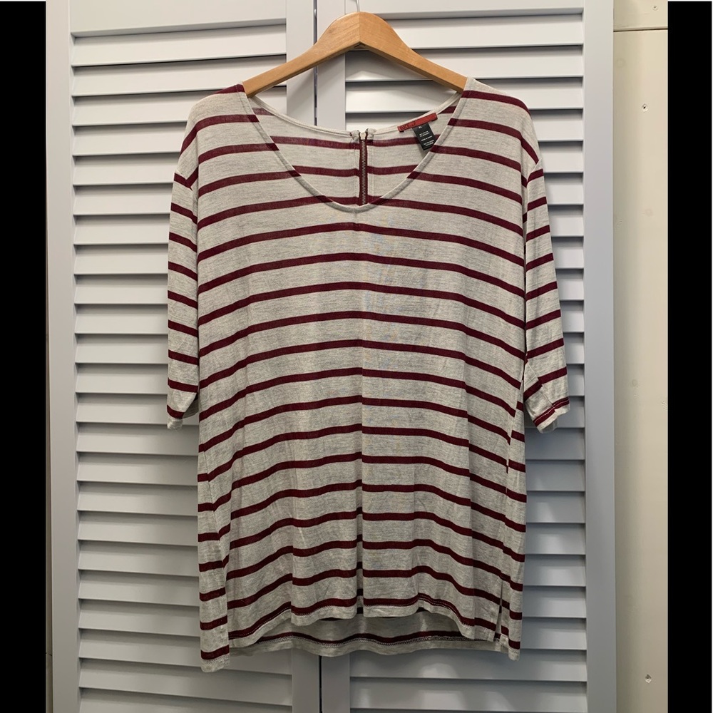 Buckle BKE Red Striped Top